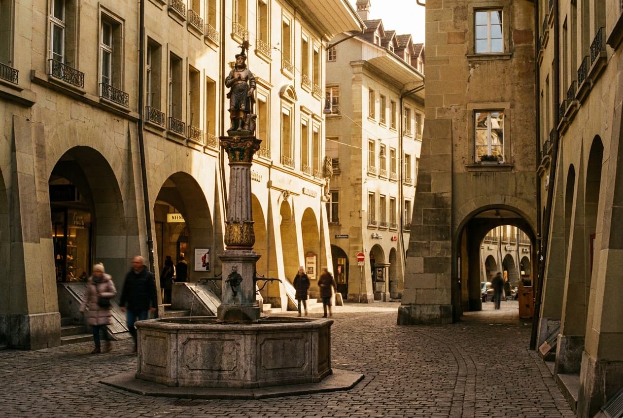 Spitalgasse in der Berner Altstadt mit Lauben